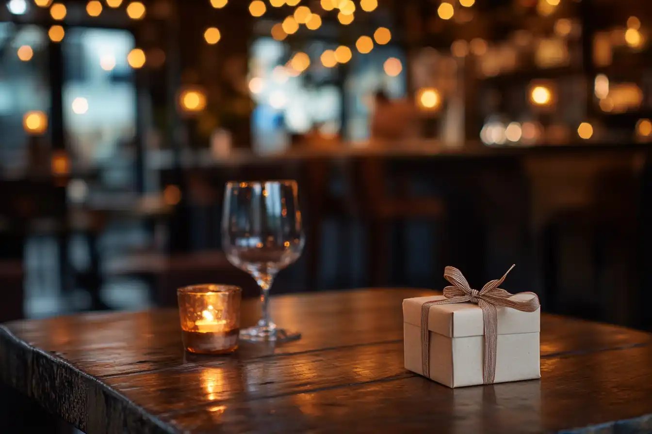 Blind Date Geschenk auf einem Tisch