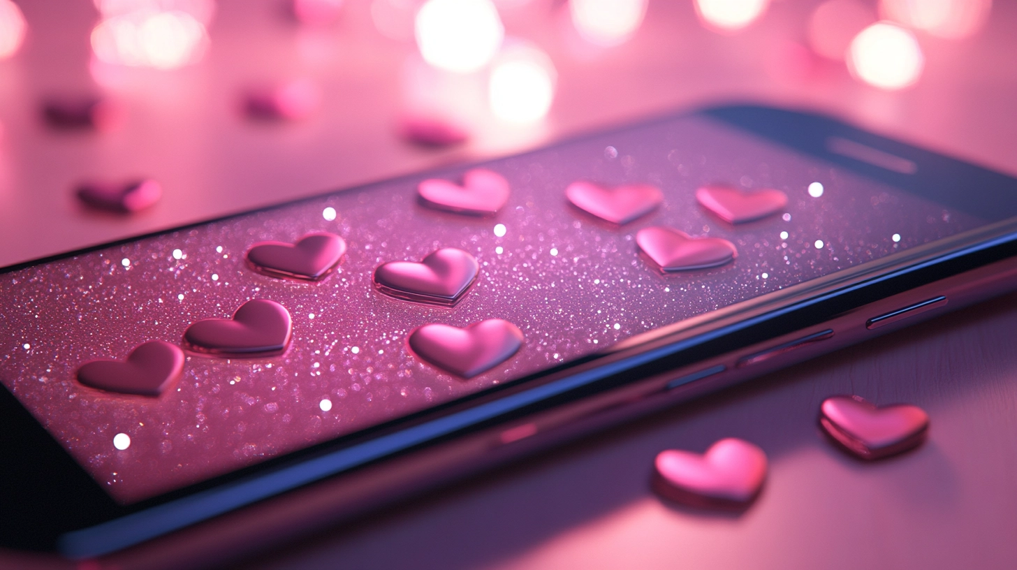 Smartphone mit Herzen