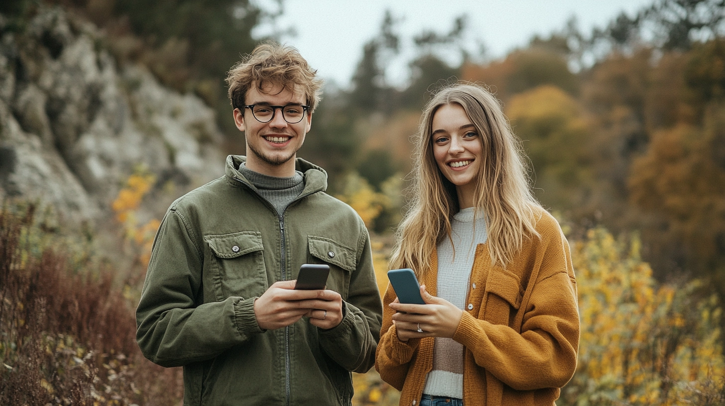 Paar beim Dating in der Natur