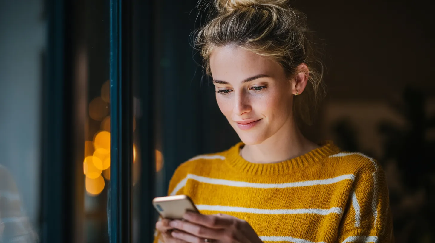 frau chattet mit smartphone