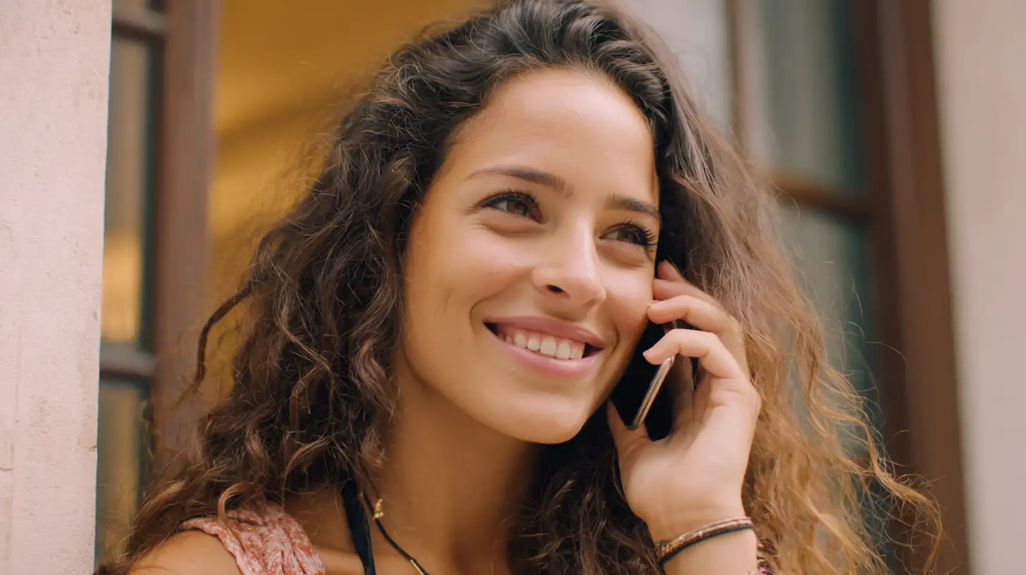 Junge Frau mit Smartphone